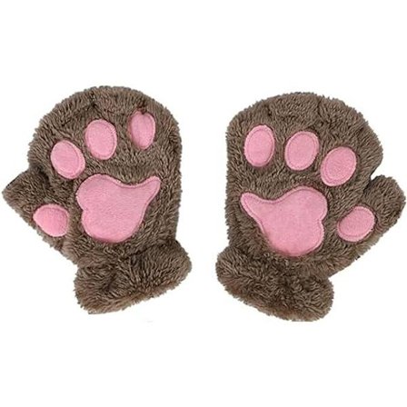 Brun Vante Dam - Flickor Vintervante Katt Tass Handskar - Pl,ZQKLA