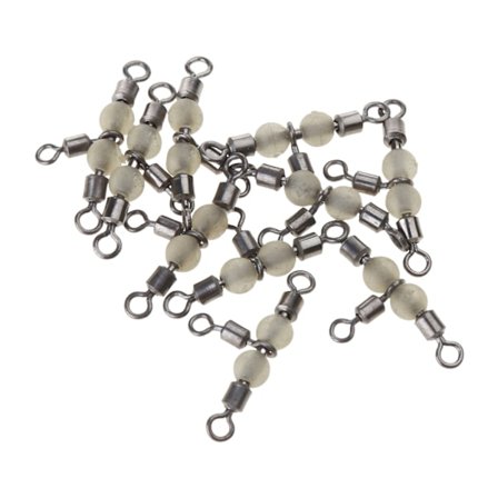 10 stk 3-veis Trippel Selvlysende Perler Fiske Rullende Svivel Koblingsutstyr