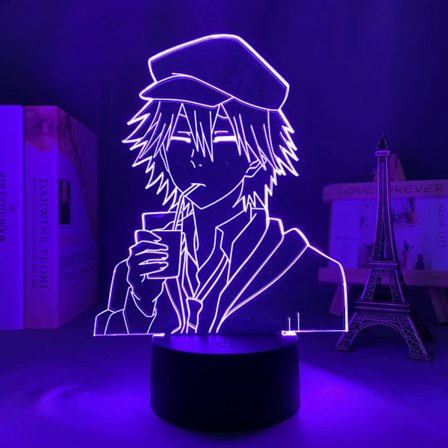 WJ Anime Led-valo Bungo Stray Dogs Ranpo makuuhuoneen koristeeksi Yövalo Syntymäpäivälahja Huoneen sisustus Pöytä 3D-lamppu Joululahjat