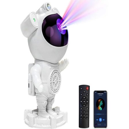 Astronautti Galaxy-projektor Tähtiprojektor Bluetooth-kaiutin Valkoinen Melu Galaktinen Tähti- ja Kuuvalo Makuuhuoneeseen