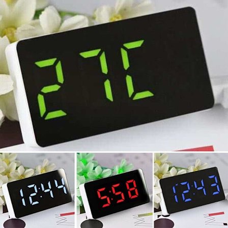 Modern Digital LED Alarm Wall Clock 24/12Hr Table Clock Alarm Clock with Mini Timer-