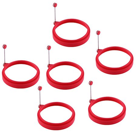 6 stk Silikon Egg Ring, Egg Ringer Ikke-Pinn, Egg Koking Ringer, Stekt Egg Mold Eller Pannekakeringer Ikke-Pinn Mold Ring Rund