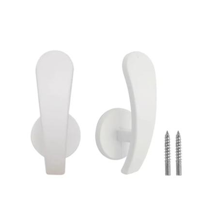 1 Par Vintage Moderne Gardin Kroge Aluminium Legering Væghængt Hænger Praktisk Soveværelse Hængende Holder Hjem Decor Tilbehør B-White
