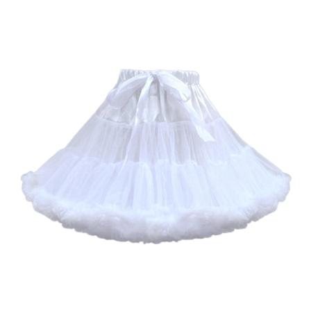 Kvinders Lagdelt Petticoat i Tulle Chiffon Krinoline til Kjole White 45cm