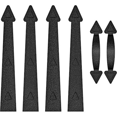 Magnetisk Dekorativ Beslagssats för Garageport, 6 Delar, Svart