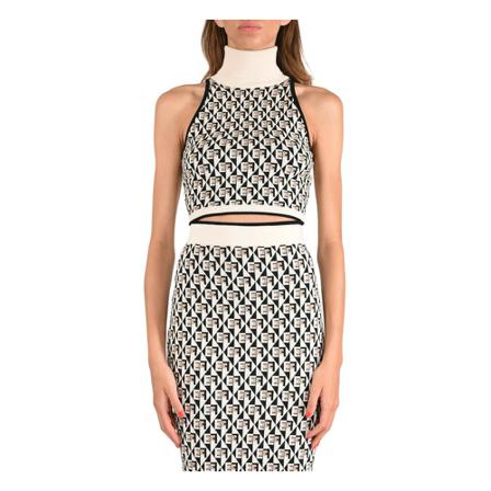 Elisabetta Franchi - Toppar - Svart - Dam - Storlek: L, Dam, Storlek: L