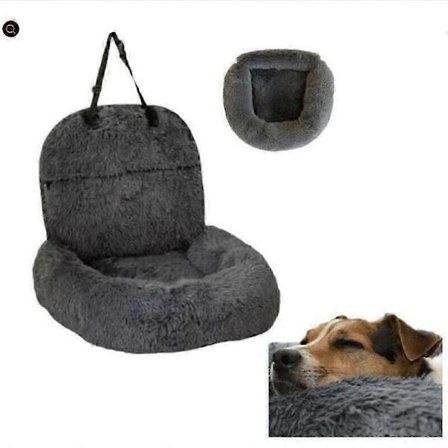 Ny Pelsbarn Beskyttende Hundeseng for Bil, Beroligende Hundeseng for Bil, Vaskbar Hundestol Mørk Grå m na{AZC}