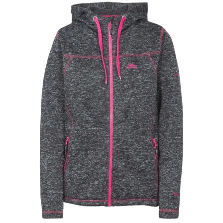 Trespass Odelia hettegenser for kvinner/dame i fleece med glidelås hver mor Black Marl S