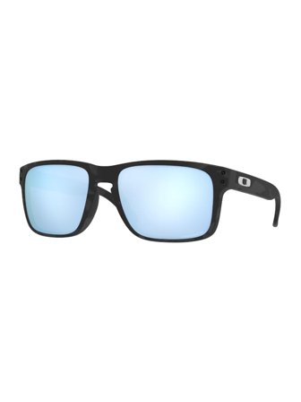 Oakley Men's Sunglasses with a frame made of plastic in black and lenses made of plastic in blue