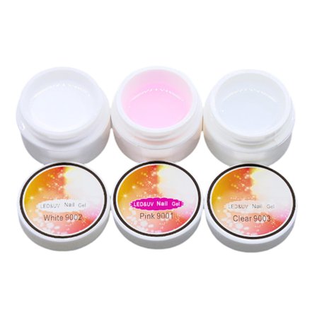 3-farvet neglebyggergel LED UV-neglegel, negleforlængelsesgel, akrylgel, negleforstærkende hård gel til professionelt brug i hjemmet