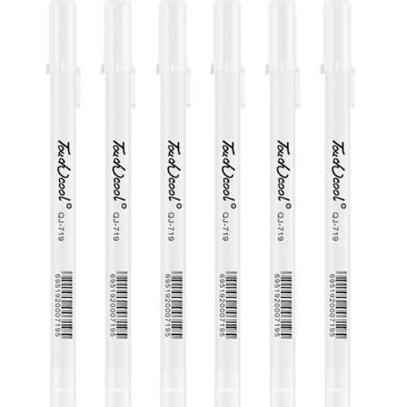 Valkoiset geelikynät taiteeseen ja kirjoittamiseen, ohutkärkinen geelikynä tasaisella mustevirtauksella, peittävä muste nopeasti kuivuva hapoton 