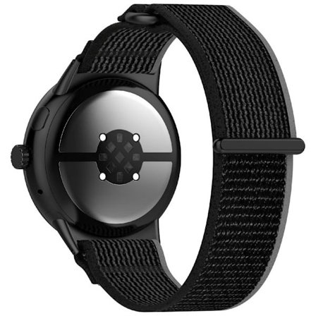 Google Pixel Watch 3 45mm Band säädettävä punottu Nylon Sport Loop Watch hihna - Musta + Harmaa