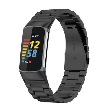 Tre Pärlor Rostfritt Stål Metall Klockarmband För Fitbit Charge 6