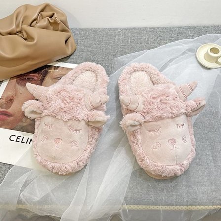 1 par barnetøfler vinter bomullstøfler innendørs varme barn