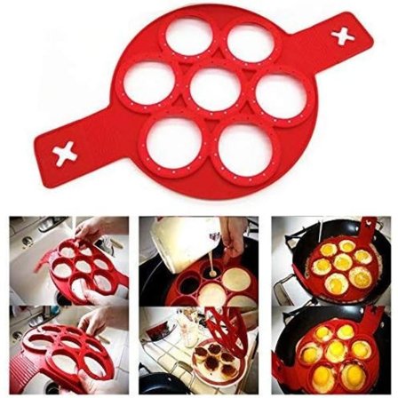 Silikoninen pannukakkuvuoka, 7 ympyrää, uuninkestävä, astianpesukoneen kestävä