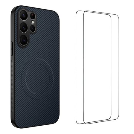 WANLONFENG Mobilskal till Samsung Galaxy S26 Ultra Kolfiber PC TPU - Safir