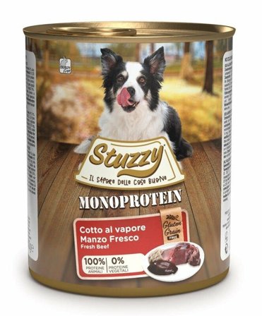 Stuzzy Monoprotein Al Manzo Cibo Umido Cani Adulti Barattolo 800g