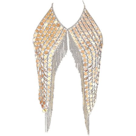 Dam- och flicksequin- och tofskroppskedja Mardi Gras-fest