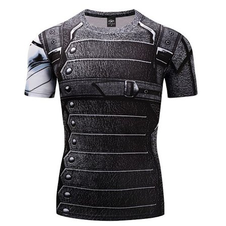 Digital Print Superman Kortærmet Captain America Sports Tætsiddende Tøj Hurtigtørrende Fitness Stretch T-shirt