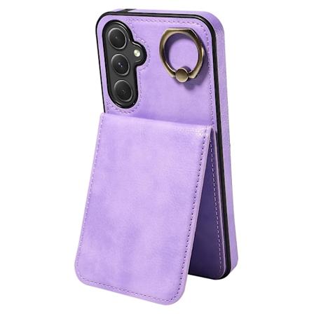 Kortholder Anti-fall Skal PU Lær+TPU Skal Etui Til Samsung Galaxy A54 5g Purple