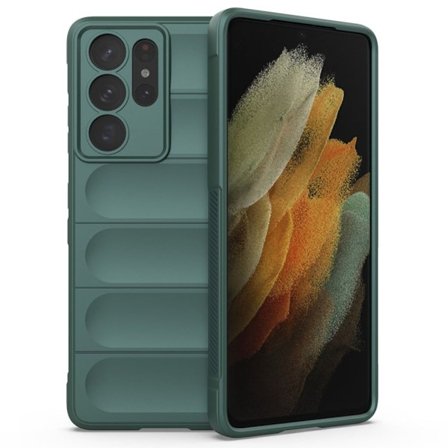 Mjukt greppformat Samsung Galaxy S21 Ultra 5G skal - Grön