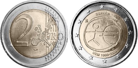 Spanien 2009 - 10 år for Den Økonomiske og Monetære Union - 2 euro mønt