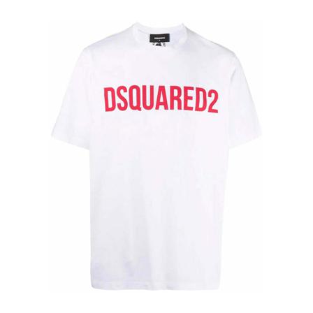 Dsquared2 Slouch Logo-print T-shirt Hvid, Herre T-shirts, Størrelse: XS