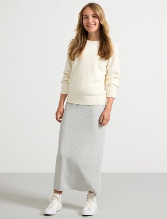 Lindex Skirt Jersey Midi - Grey - 128