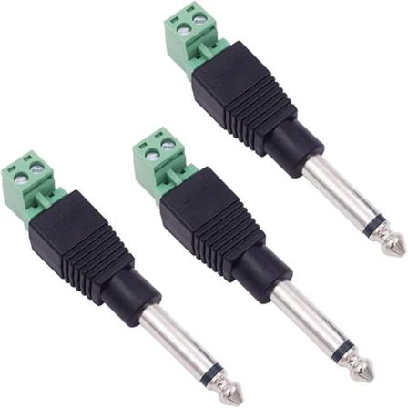 3 stk 6,35 mm erstatning reparasjon TS Jack Plugg 2 Pole Mono Male Plu