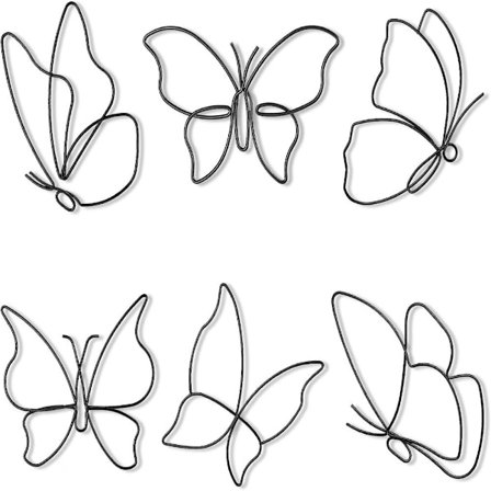 6 stk Metall Sommerfugl Veggdekor Sommerfugl Veggdekor for