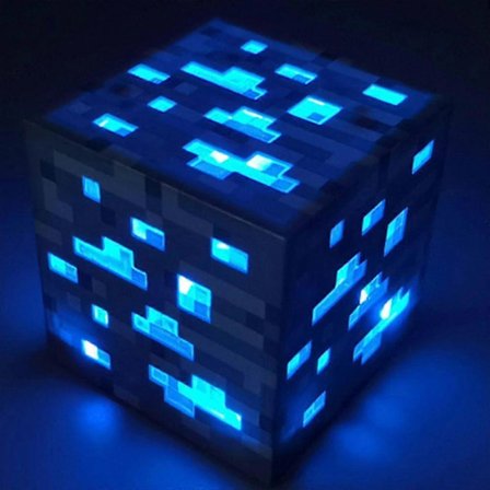 Minecraft Spil Periferi Miner Genopladelig Lampe Natlys Lommelygte Legetøj Blå