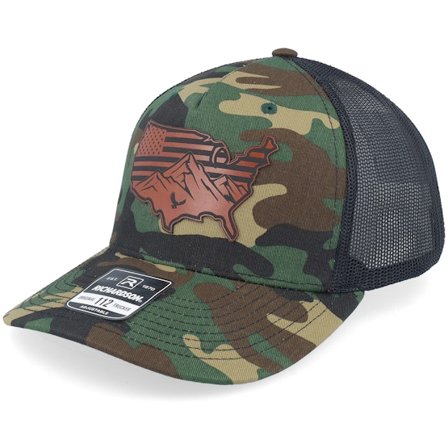Iconic - Camo - trucker - Cap - Usa Map Flag Brown Patch Camo/Black Trucker - Hatstore