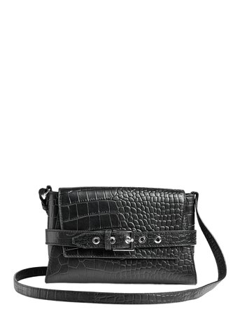 Emeraldmbg Crossb. Bag, Croco Black Markberg