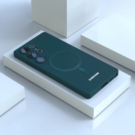 För Samsung Galaxy S25 Ultra Magsafe Skal S24 Ultra S23 Plus S22 S21 FE S24FE Mjukt Silikon Telefonskal