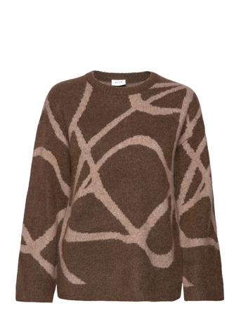 Vij Lly O-Neck Jacquard Knit Top/Su Brown Vila