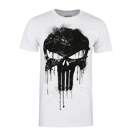 The Punisher Herr T-shirt med dödskalle XL Vit