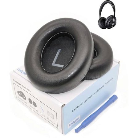 Lammskinn Nc 700 Öronkuddar Äkta Läder Öronkuddar Kuddar Fårskinn Ersättningskoppar För Bose Nc700 Brusreducerande Hörlurar (svart)