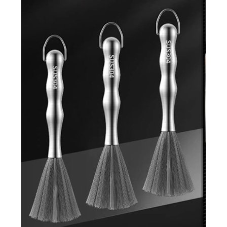 304 rostfri stålborste för kastruller, köksspecifik borste med långt handtag, diskborste med ståltråd, hushållsborste