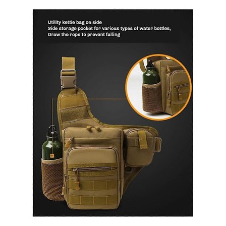 Camping Klatretaske Brysttaske til Cykling Vandring Rejser Udendørs Sport Crossbody Fiskeri Taljetaske Brun