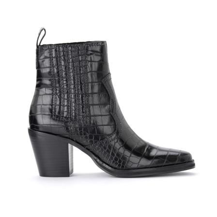 Steve Madden, Geniva Texan with crocodile print Czarny, Kobieta, Rozmiar: 35 1/2 EU