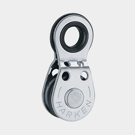 Einfachblock Harken Narrow Ferrule Head 16 mm, fest, kugelgelagert, passt für Leinen Ø1 - 4 mm - Boot