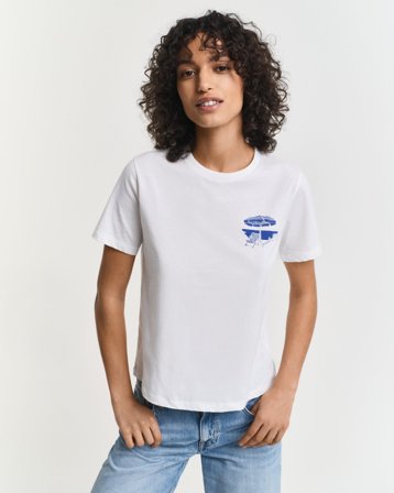 GANT Damen Graphic T-Shirt (M) Weiß
