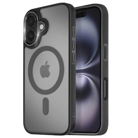 MagSafe-fodral för iPhone 16 Plus Matt Bakomkant Frostad, Svart