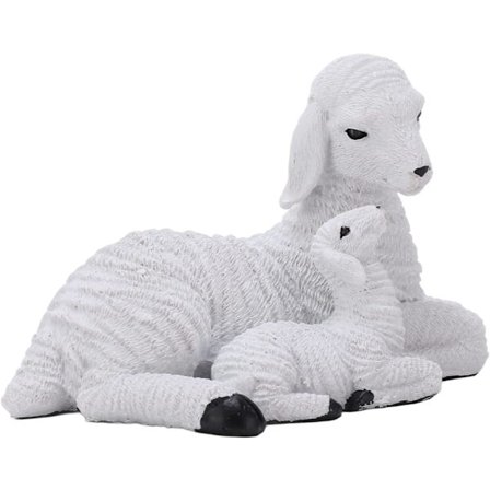 Hartsfigur av får i harts, supersöt lamm prydnad fårfigurer för hemmakontorsdekoration