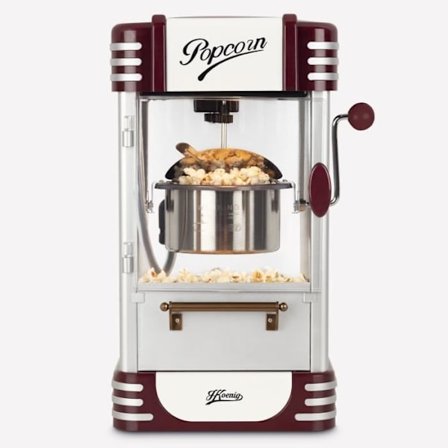Maskine til popcorn HKOENIG - POP330 - Retro design - Kapacitet 50g - Indvendig varmelampe - 360W