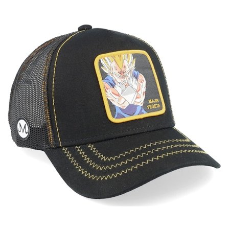 Capslab - Noir trucker Casquette - Dragon Ball Majin Vegeta Black Trucker @ Hatstore