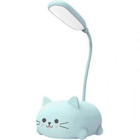 Skrivebordslampe til børn, sød kat LED-bordlampe med fleksibel arm, USB-genopladelig bordlampe, øjenbeskyttelse, læselampe, tegneserie Kawaii 