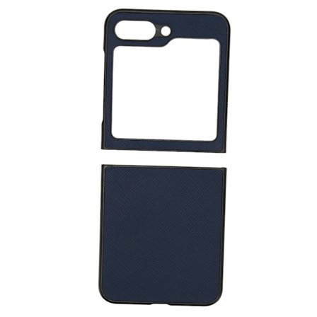 Taittuvanäyttöisen puhelimen suojakotelo, naarmuuntumaton, pudotusta kestävä, Galaxy Z Flip 5 -puhelimen kotelo, ristijyväkuvio, sininen