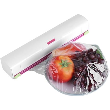 Cling Film Cutter, Plast Food Wrap Dispenser med Cutter Folie