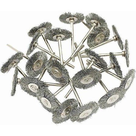 Teräslankapyöröharjat, 20 kpl, 22 mm - Hiova kiillotusharja pyöriville työkaluille